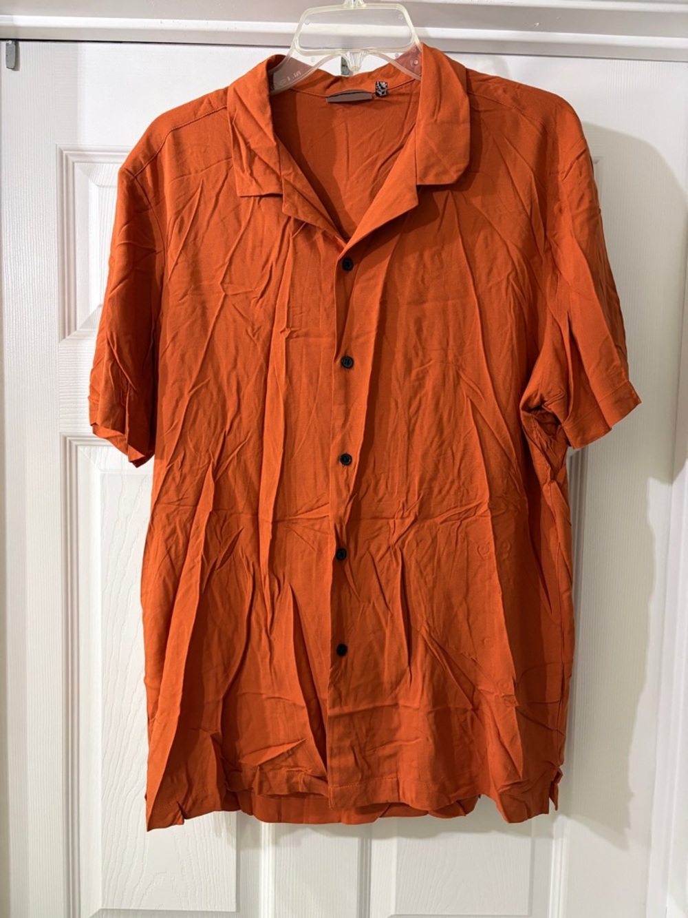 ASOS Design Orange Short Sleeve Button-Up Shirt
